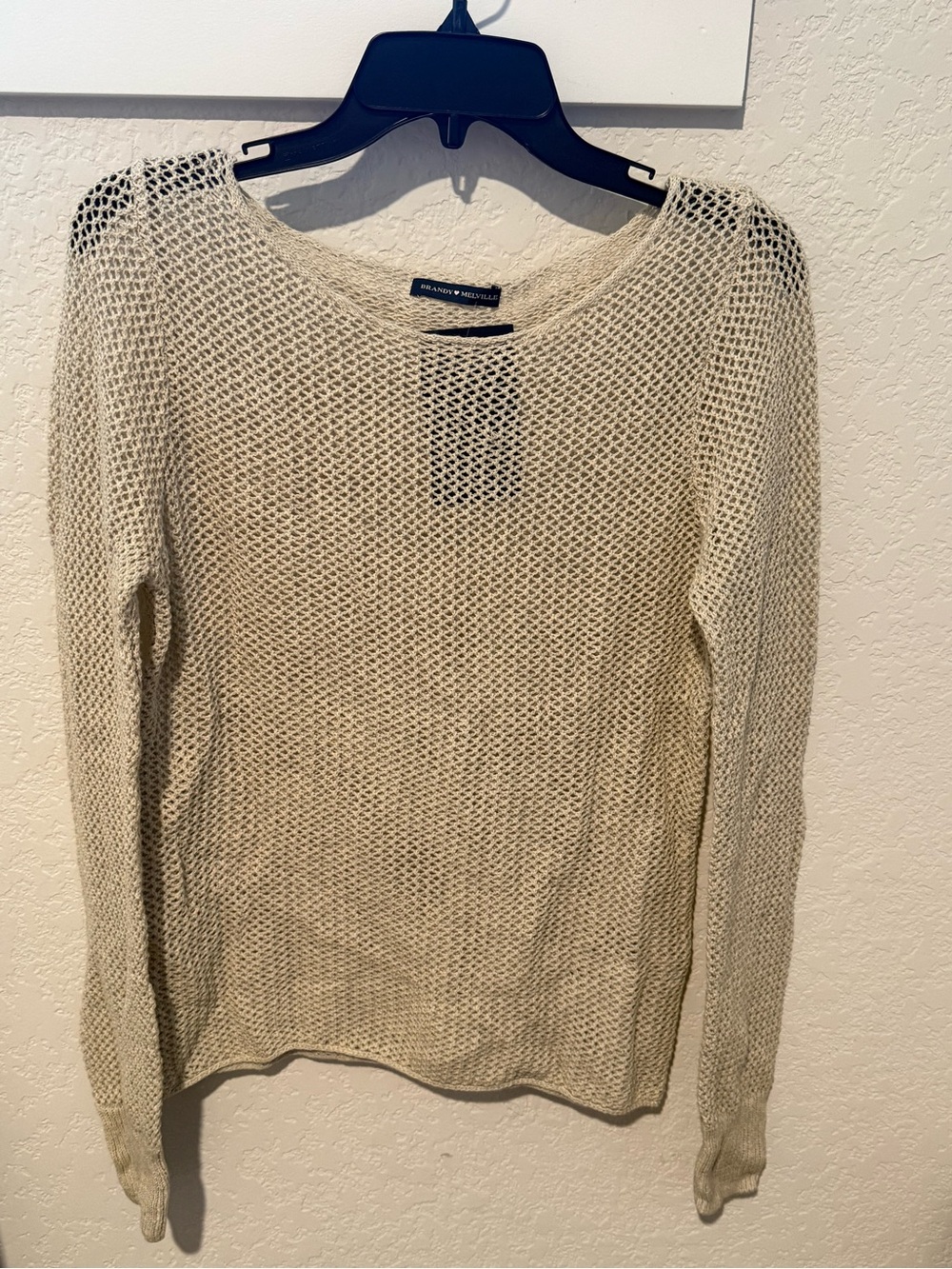 NWT | Brandy Melville Cream Open-Knit Scoop Neck Sweater | One Size || 🇨🇳 || 🌻 🍉